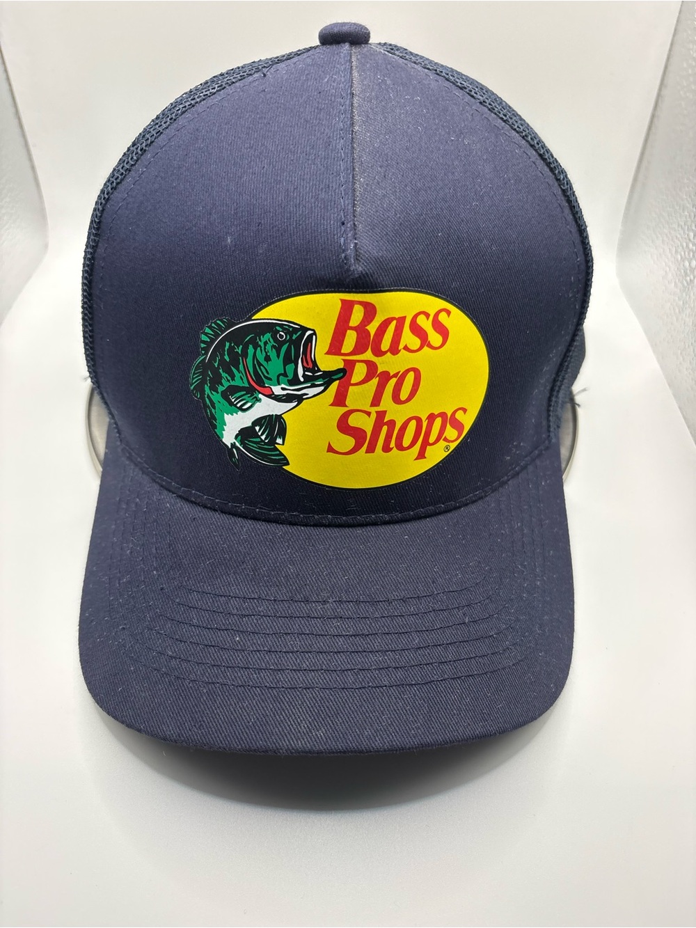 Bass Pro Shops Navy Blue Trucker Mesh Snapback Fishing Hat